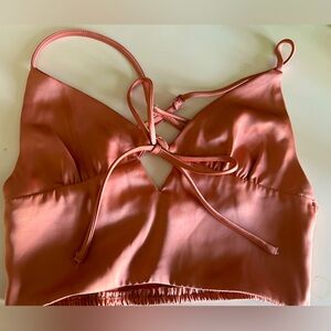 pink silk kendal lane top XS
